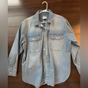 Women’s Denim Jacket/Shirt with Rhinestones size Large